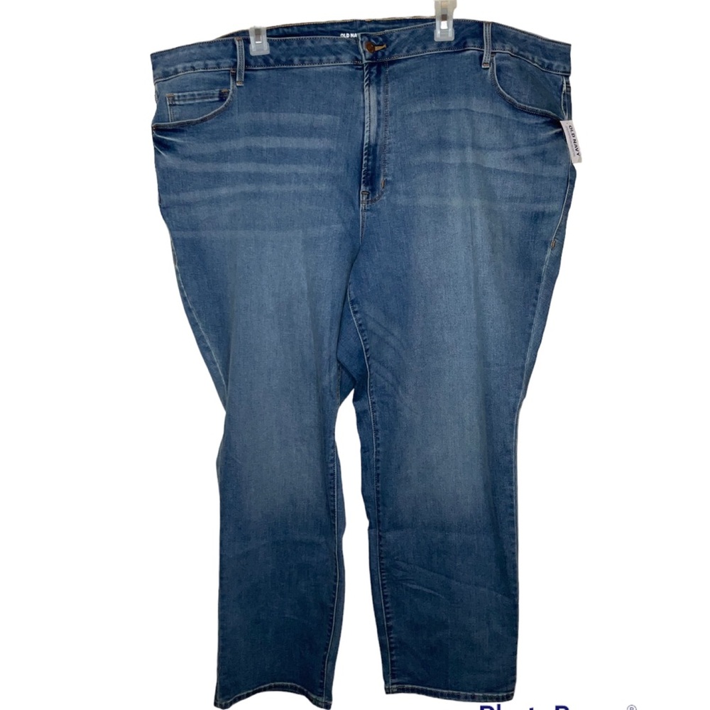 Old Navy 28 Jeans Blue MID-RISE POWER SLIM STRAIGHT Denim Medium Wash Ankle